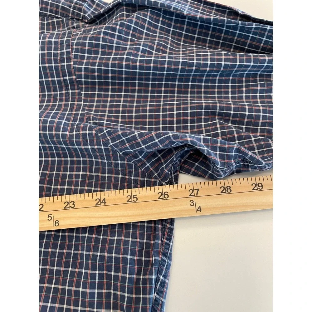 Polo Ralph Lauren Relaxed Fit Mens Large Blue Plaid Cotton Button Down Shirt L